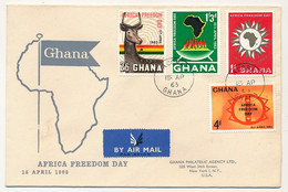 GHANA - 4 Valeurs "Africa Freedom Day" Sur FDC  15/4/1963 - Ghana (1957-...)