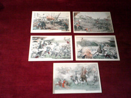 5 CARTES  POSTALE  DE CHINE POUR PARIS   AVEC TIMBRES  IMPERIALE  4 FOUR CENTS  THEME MILITAIRE - Briefe U. Dokumente