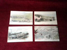 4 CARTES  POSTALE  DE CHINE POUR PARIS   AVEC TIMBRES  IMPERIALE  4 FOUR CENTS  THEME MILITAIRE - Cartas & Documentos