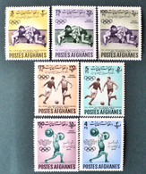 1962 Afghanistan Mnh - 7v Olympic Games Football Soccer Weightlifting Weights Sports - Afghanistan
