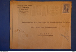 D87 GRECE BELLE LETTRE CENSURE MILITAIRE. D ATHENES A PARIS 1917 +SURIMPRESSION +  CACHETS DISCRETS - Covers & Documents