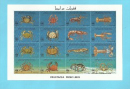 1996-Libya-Crustacea From Libya- Marine Life Ocean Fauna Scorpions Shells- Minisheet  MNH** - Crustaceans