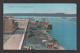 Egypt - RARE - Vintage Post Card - SUEZ - The Port-Tewfik Quay - Covers & Documents