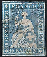 SUISSE 1859:  Le ZNr.23Cc, B. Obl. CAD Yverdon Du 31.X.59 - Gebraucht