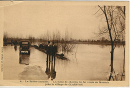 La Brière Inondée.  La Ligne De Chemin De Fer De Montoir Près Le Village De CLAIRVOU - Saint-Joachim