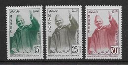 Maroc N°374/376 - Neuf ** Sans Charnière - TB - Maroc (1956-...)