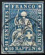 SUISSE 1860:  Le ZNr.23G,  Superbe Obl. CAD Orbe Du 9.VII.60 - Gebraucht