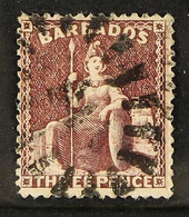 1873 3d Brown-purple Britannia, SG 63, Excellent Colour And Neatly Cancelled.  For More Images, Please Visit Http://www. - Barbados (...-1966)