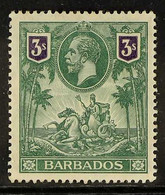 1912 3s Green And Violet, SG 180, Mint With Gum A Little Toned. For More Images, Please Visit Http://www.sandafayre.com/ - Barbados (...-1966)