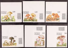 1988 Mushrooms Complete IMPERF Set, Yvert 1628/33, Superb Never Hinged Mint Corner Examples, Very Fresh & Scarce. (6 Sta - Otros & Sin Clasificación