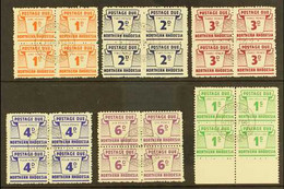 POSTAGE DUES 1963 Set Of 6 Values In Blocks Of 4, SG D5/10, SUPERB USED With Central NDOLA C.d.s. Postmarks (6 Blocks).  - Rodesia Del Norte (...-1963)