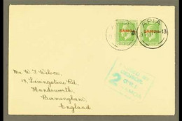 1917 (29 May) Censored Cover To England, Bearing 1914-15 ½d Opt Pair (SG 134) Tied By "Apia" Cds's, Plus Boxed "Passed B - Samoa