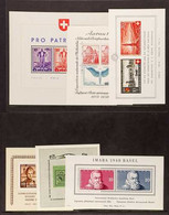 1936-1948 MINIATURE SHEETS All Different Never Hinged Mint Group, Includes 1936 Pro Patria, 1938 Exhibition, 1941 Pro Ju - Otros & Sin Clasificación
