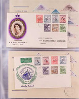 LUNDY ISLAND 1953-1977 COVERS COLLECTION In Transparent Sleeves In An Album That Includes FDC's With Two Different Coron - Otros & Sin Clasificación