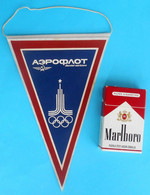 OLYMPIC GAMES MOSCOW 1980 - Nice Original Vintage Olympics Pennant * Olympiad Olympiade Olympia Olimpici AEROFLOT - Habillement, Souvenirs & Autres