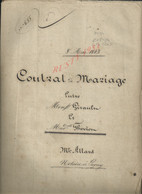 NOTAIRE HALLARD LAGNY ACTE CONTRAT DE MARIAGE ENTRE GIRAULT & THÉVIOT 20 PAGES : - Manuscripts