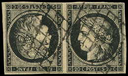 EMISSION DE 1849 - T3d  20c. Noir Sur Jaune, TETE BECHE Obl. Légère, TTB. Br - 1849-1850 Ceres