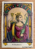 Holy Card 124 Santini Heilgenbild Holycard Images Pieuse Religieuse Image Epinal 1850 St Barbara Koppe Prague Praha - Imágenes Religiosas