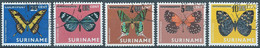 Suriname,1977 Butterflies Issue Of 1972 Surcharged,Obliterated - Surinam