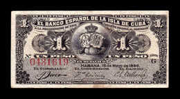 Cuba 1 Peso 1896 Pick 47a MBC VF - Cuba