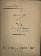 NOTAIRE HENNETON LAGNY ACTE VENTE MOYAUX À THÉVIOT CONCHES 12 PAGES : - Manuscripts