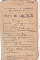 Rationnement - RARE Carte De Jardinage ISSY LES MOULINEAUX  Et Tickets De Semence - Documenti