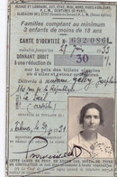 SNCF / CARTE D IDENTITE / FAMILLE COMPTANT AU MINIMUM 3 ENFANTS DE MOINS DE 18 ANS / 1931 /RARE - Europe