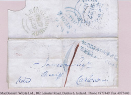 Ireland Kilkenny Carlow 1847 GORESBRIDGE SE 27 1847 Struck Twice, In Black And Then In Blue, Cover To Sheriff Of Carlow - Prephilately