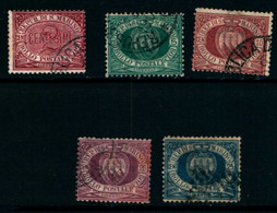 20821) SAN MARINO-Cifra E Stemma In Cornice Ovale - 30 Dicembre 1894- 5 VALORI USATI - Used Stamps