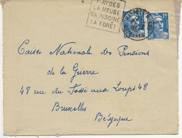 LETTRE OBLITERATION DAGUIN "HAYBES - LA MEUSE -SA PISCINE -LA FORET- ANNEE 1952 - Mechanical Postmarks (Other)