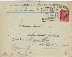 LETTRE OBLITERATION DAGUIN " VISITEZ DINARD LA PLAGE DES ELEGANTES - 1926 - Annullamenti Meccaniche (Varie)
