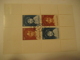 Yvert Bloc Nº2 1968 Childs Cancel 4 Stamps SURINAME Netherlands Holland Area - Surinam