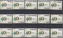 2015 Joint Issue Emission Commune CEDEAO ECOWAS 40 Years ALL 15 Countries MNH Benin Senegal Togo Nigeria Burkina Guine - Gezamelijke Uitgaven