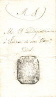 1838 (28 ABR). Carta De S. Militar De Soravilla A Guipuzcoa, Con Cuño De Franquicia De La Diputación De Guipuzcoa. Texto - Carlisten