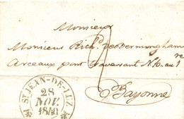 1840 (25 NOV). Carta De San Sebastián A Bayona, Depositada Fraudulentamente En San Juan De Luz A Fin De Asegurar La Circ - Carlists