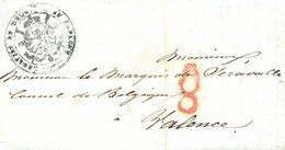 1841 (20 NOV). Carta De Madrid A Valencia, Dirigida Al Cónsul De Bélgica. Marca A Modo De Franquicia "LEGATION DE BELGIQ - Franchise Postale