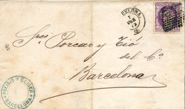 Ø 106 En Carta Correo Interior, El 1/6/1872. Mat. R.P. Precioso Impreso. - Storia Postale