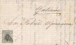 Ø 141 En Carta Correo Interior De Barcelona, El 10/11/1874. Mat. R.P. Franqueo Improcedente Y Exclusivo Con Sello De Imp - Cartas & Documentos