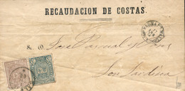 Ø 153 Y 154 En Sobre De Palma A Son Sardina, El 16/4/1875. Mat. Fechador Tipo I "BALEARES". En El Frente Fechador Tipo I - Lettres & Documents