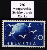 296 "waagrecdhte Striche Durch Den Globus Im Oberen 1/4" - Postfrisch/**/MNH - Variétés