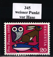 345 "weisser Punkt Vor Hase " - Postfrisch/**/MNH - Plaatfouten