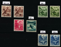 285-290 Serie Mit Farbnuancen - Postfrisch/**/MNH - Variétés