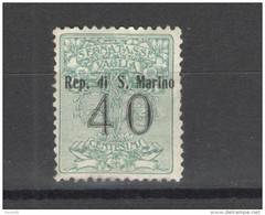 SAN MARINO 1924 SEGNATASSE PER VAGLIA 40 C. ** MNH - Segnatasse