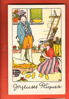 ZBD-31 Joyeuses Pâques, Illustrateur, Fermier, Poule Et Poussins. Cachet 1924 - Ostern