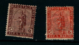 20823) SAN MARINO-Statua Della Libertà - 5 Febbraio 1899-SERIE COMPLETA MLH* - Usados