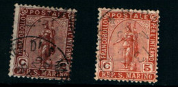 20824) SAN MARINO-Statua Della Libertà - 5 Febbraio 1899-SERIE COMPLETA USATA - Used Stamps