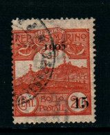 20826) SAN MARINO-15 C. Su 20 C.Veduta Di San Marino, Soprastampato - 1 Settembre 1905-SERIE COMPLETA USATA- - Oblitérés