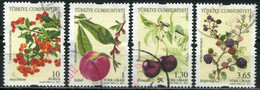 Turkey 2011 Mi 3914-3917 Fruits, Flora | Pyracantha, Peach, Wild Cherry, Blackberry - Used Stamps