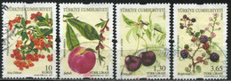 Turkey 2011 Mi 3914-3917 Fruits, Flora | Pyracantha, Peach, Wild Cherry, Blackberry - Used Stamps