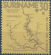 Suriname,1971 The 300th Anniversary Of First Surinam Map,MNH - Surinam